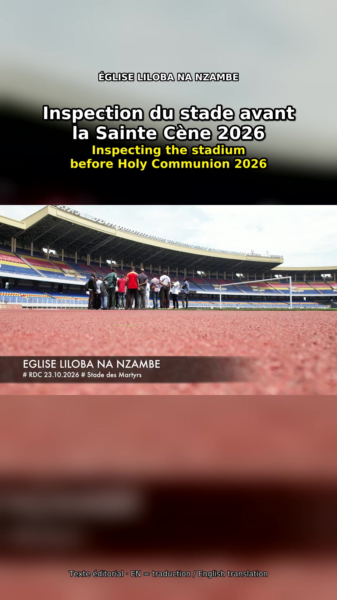 Inspection of the pitch at Stade des Martyrs ahead of Sainte Cène
