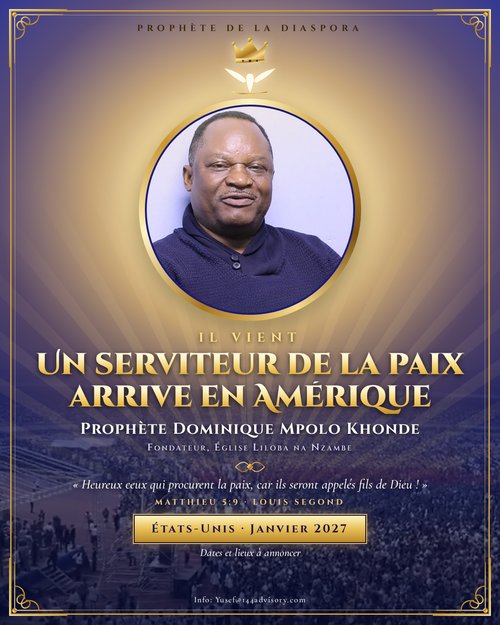 Aperçu de l’affiche : Un serviteur de la paix arrive en Amérique, États-Unis, janvier 2027